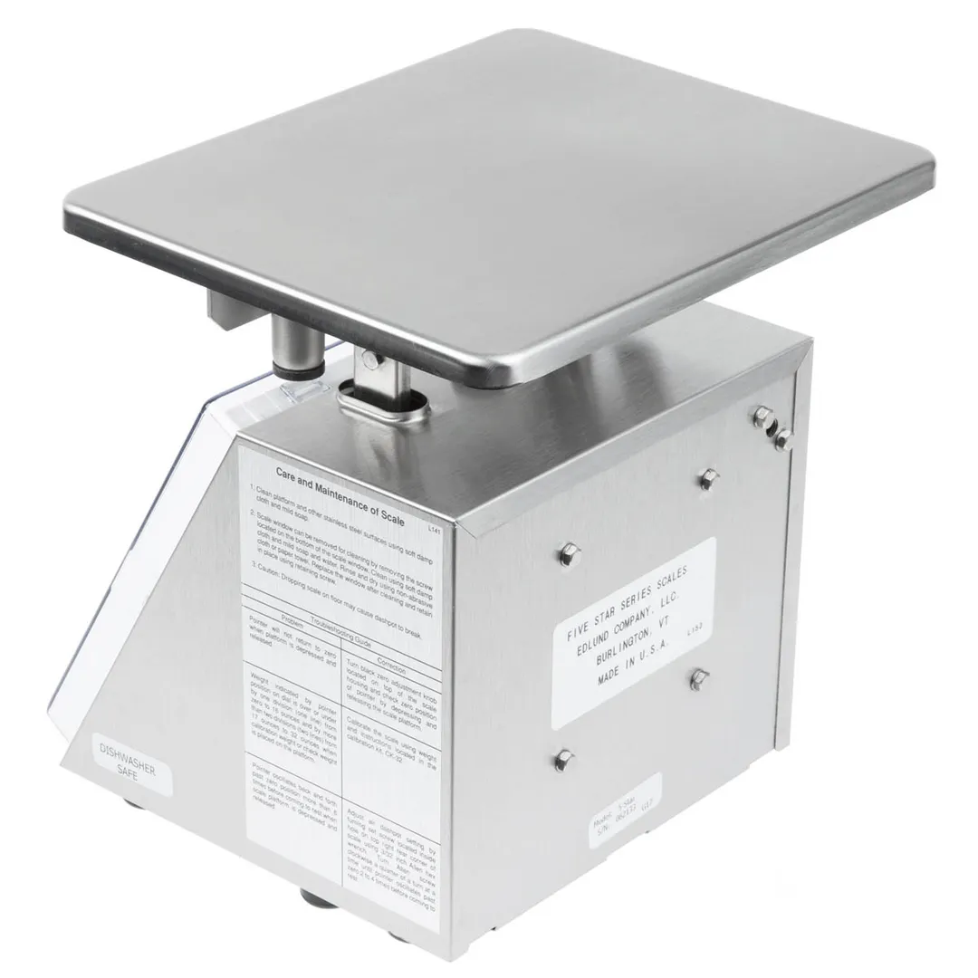 Edlund DCF-2 Duty Fixed Dial Portion Scale, 1-9 lb Capacity, Stainless Steel, 32oz/1/8oz Graduation, Dashpot