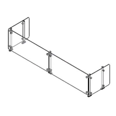 Delfield DCFSSS Flexishield™ Food Shield, Slicer Style, Glass Front, Glass Ends