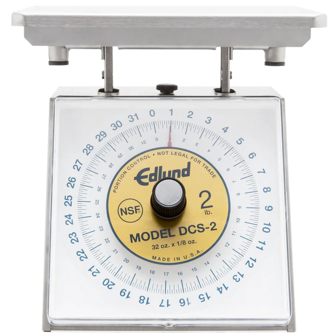 Edlund DCS-2 Portion Scale – 1-9 lb, Stainless Steel, Rotating Dial, 32 oz/1/8 oz Graduation, Dishwasher‑Safe