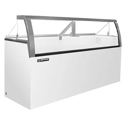 Master-Bilt DD-88LCG 90" Low Ice Cream Dipping Cabinet w/ Curved Sneeze Guard