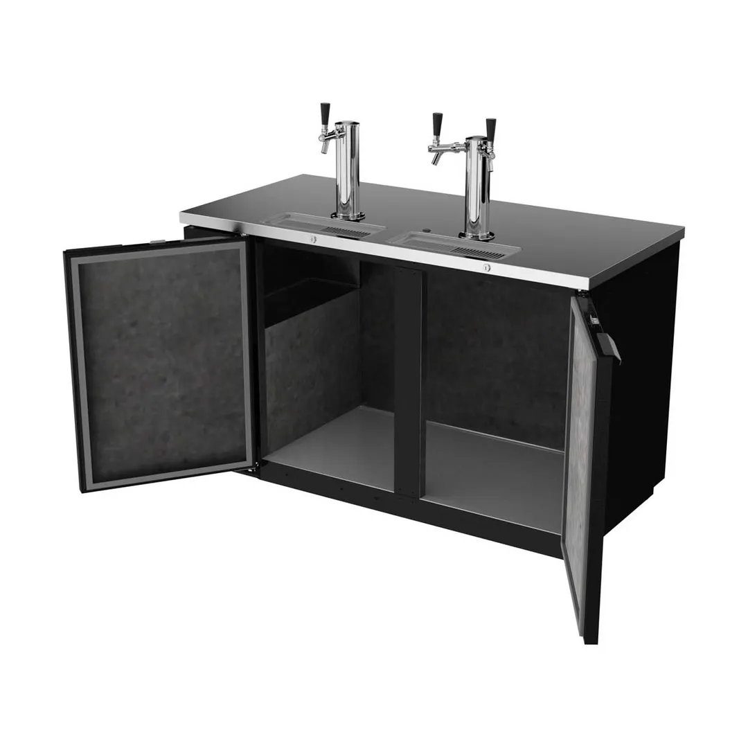 Beverage Air DD58HC-1-B 59" Draft Beer Cooler w/ 3 Kegs, 21.86 cu. ft., 1 Single & 1 Dual-Tap Towers