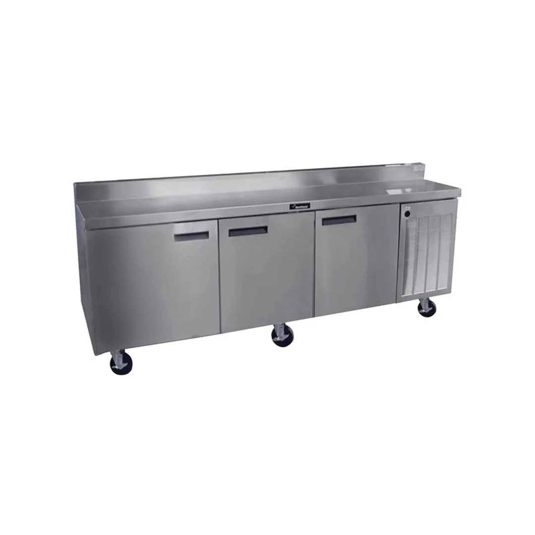 Delfield 18699BSTMP 99" 3-Section Worktop Refrigerator w/ 3 Doors, 27.3 cu. ft.