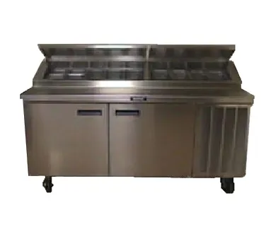 Delfield F18DC60P 60" 2-Section Refrigerated Pizza Prep Table w/ 2 Doors, Quick Glance Rail