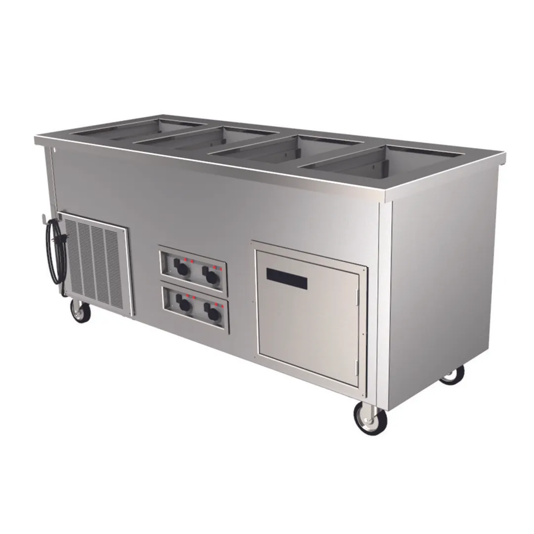 Delfield SFW-4-NU 78"Hot/Cold/Freezer Serving Counter, (4) Hot or Cold Food Well