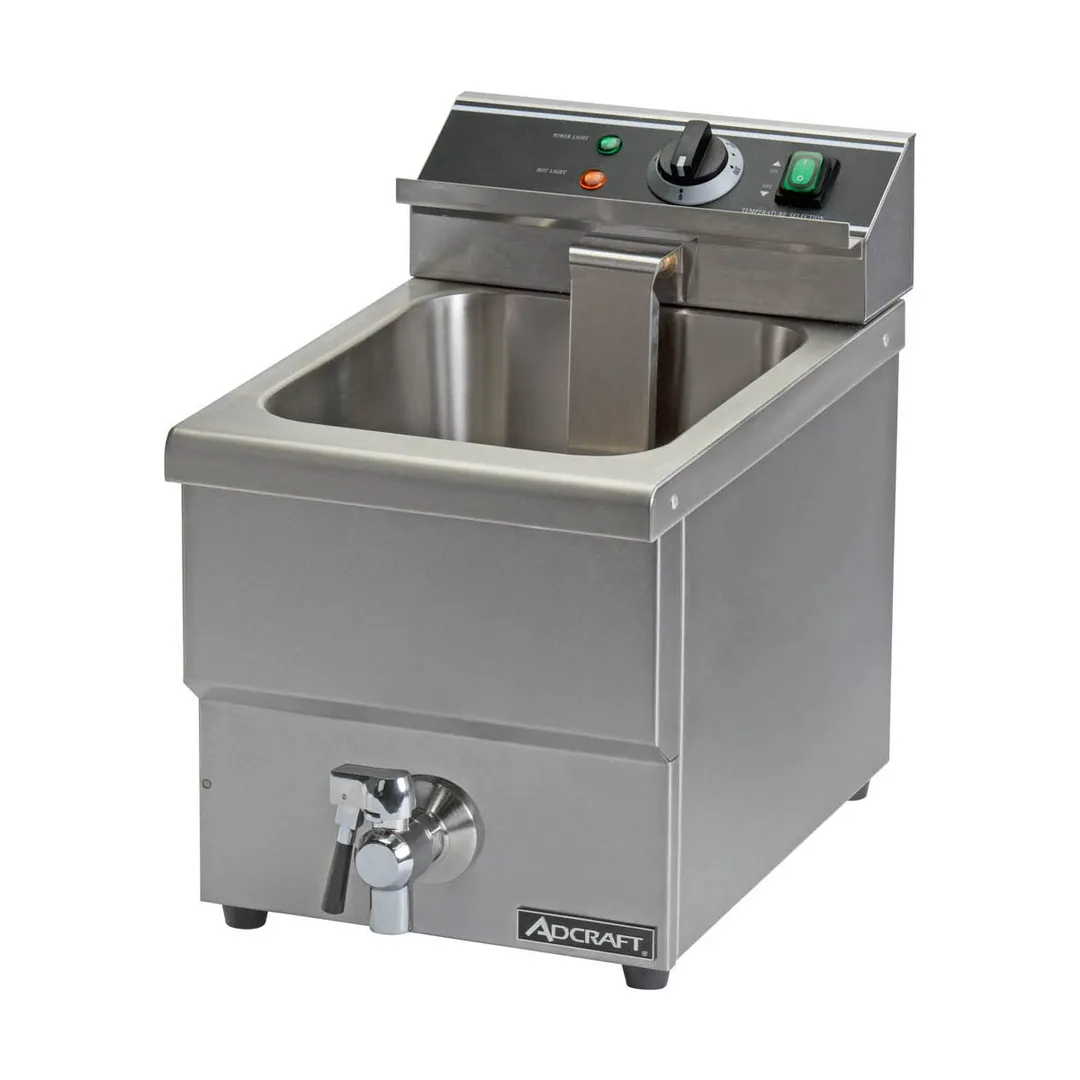 Adcraft DF-12L Single-Tank Countertop Electric Deep Fryer w/ Faucet, Fryer Basket, 25 lbs/hour