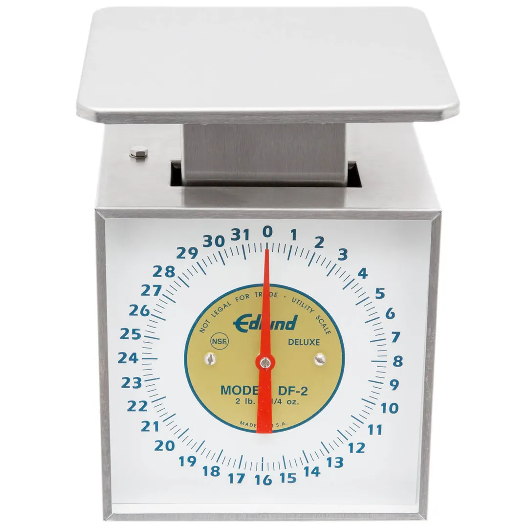 Edlund DF-2 Portion Scale – 1-9 lb Capacity, Fixed Dial, 32 oz/¼ oz Graduation, Stainless Steel