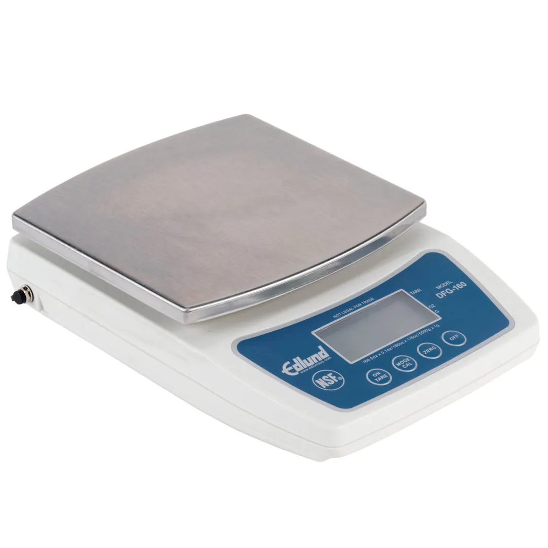 Edlund DFG-160 Portion Scale – 160 oz Capacity, 0.1 oz Resolution, 6” Stainless Steel Platform, LCD Display