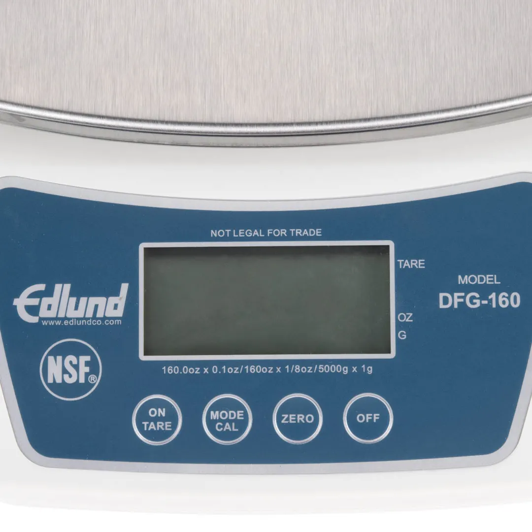 Edlund DFG-160 Portion Scale – 160 oz Capacity, 0.1 oz Resolution, 6” Stainless Steel Platform, LCD Display