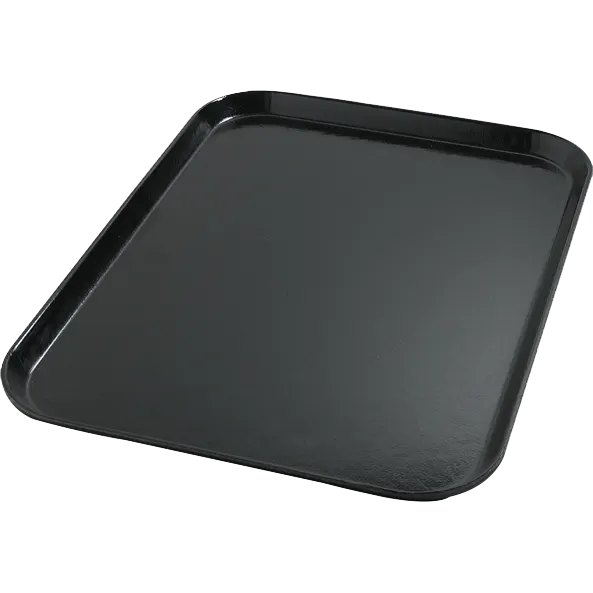 Dinex DX1089I03 - 14" x 18" Rectangular Onyx Black Fiberglass Tray, Size I, Fast Food Service - Case