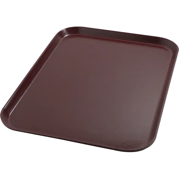 Dinex DX1089I61 - 14" x 18" Rectangular Fiberglass Tray, Size I Flat, Burgundy - 1/Case