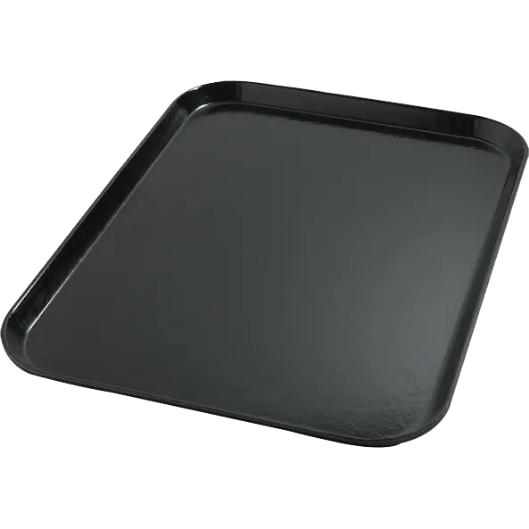 Dinex DX1089M03 - 15" x 20" Rectangular Fiberglass Tray, Size M, Flat Onyx Black - 1/Case