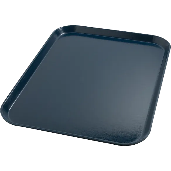 Dinex DX1089M50 - 15" x 20" Medium Rectangular Flat Fiberglass Tray, Midnight Blue - 1/Case