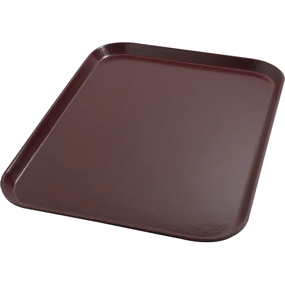 Dinex DX1089M61 - 15" x 20" Rectangular Fiberglass Tray, Size M, Flat, Burgundy Cranberry - 12/Case