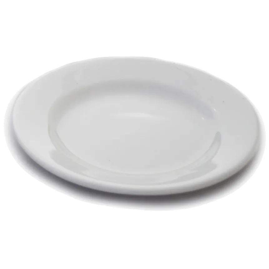 Dinex DX5ACBP02A - 5-1/2" Round China Plate, Bright White, Wide Rim, Dishwasher Safe, Sold Per Case