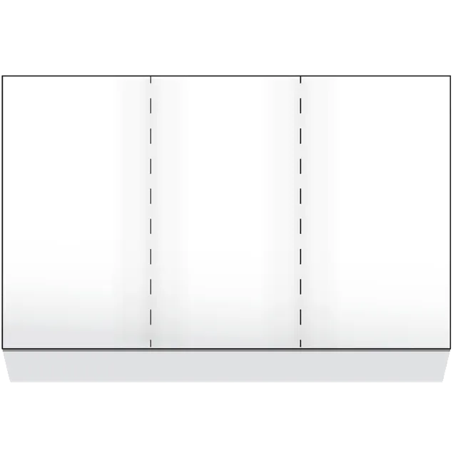 Dinex DX6SM0010000 Tray Ticket, 8-1/2" x 14", 3-Panel, Unprinted Sides, Two 8-1/2" Perforated, Paper