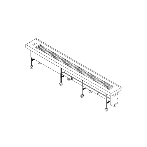 Dinex DXIESSB20 Tray Make-Up Conveyor, Lexan Slat Belt, 20' Section