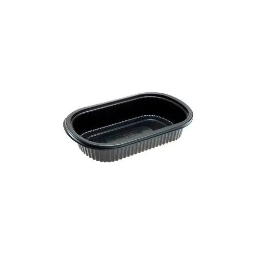 Dinex DXMW810PBLK Proex Entrée Platter, Large 32 oz, 9½" x 6" x 1⅞" Black Polypropylene - 1/Case