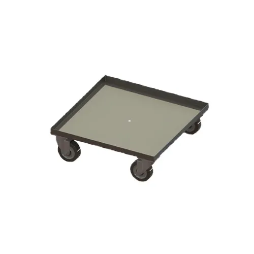 Dinex DXP3111215 Aluminum Glass Rack Dolly, 20-1/2" sq. Shelf, Silver, NSF, with Casters