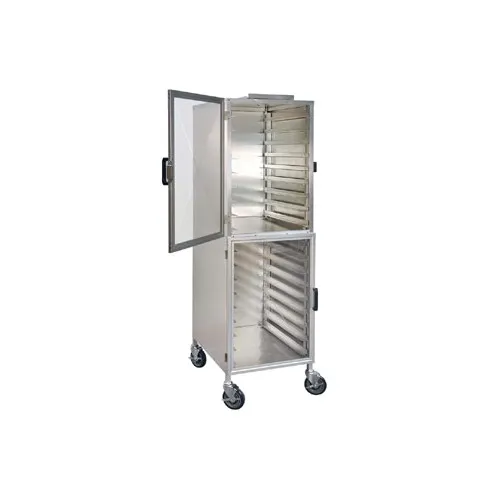 Dinex DXPER18L Silver Enclosed Left-Hinged Rack Display Cabinet - (18) 18" x 26" Sheet Pans