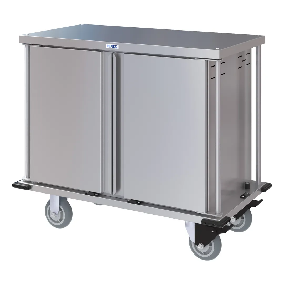 Dinex DXPTQC1T2D10 Enclosed Meal Delivery Cart with 10 Trays, 2 Doors