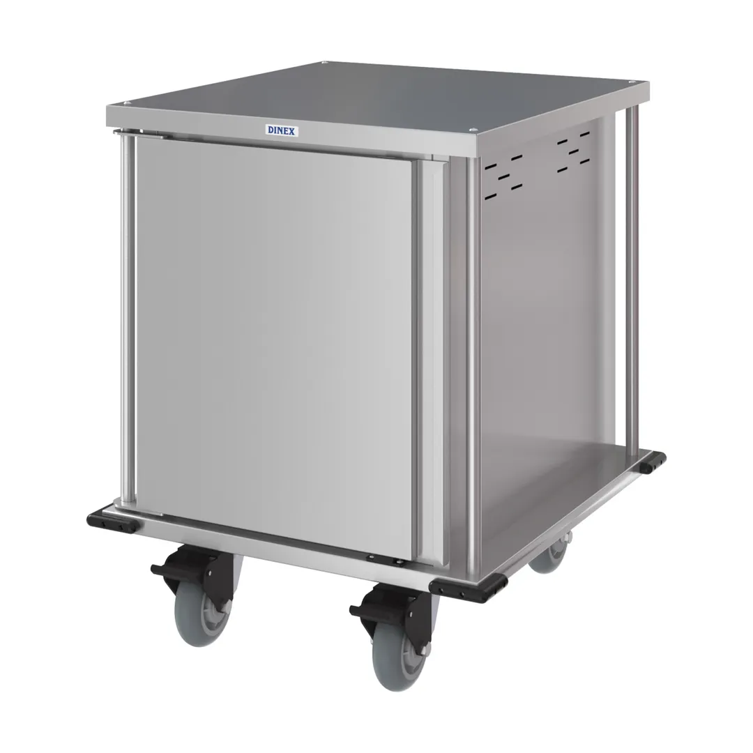 Dinex DXPTQC2T1D10 Stainless Steel 10 Trays TQ Compact Meal Delivery Cart w/ 1 Door