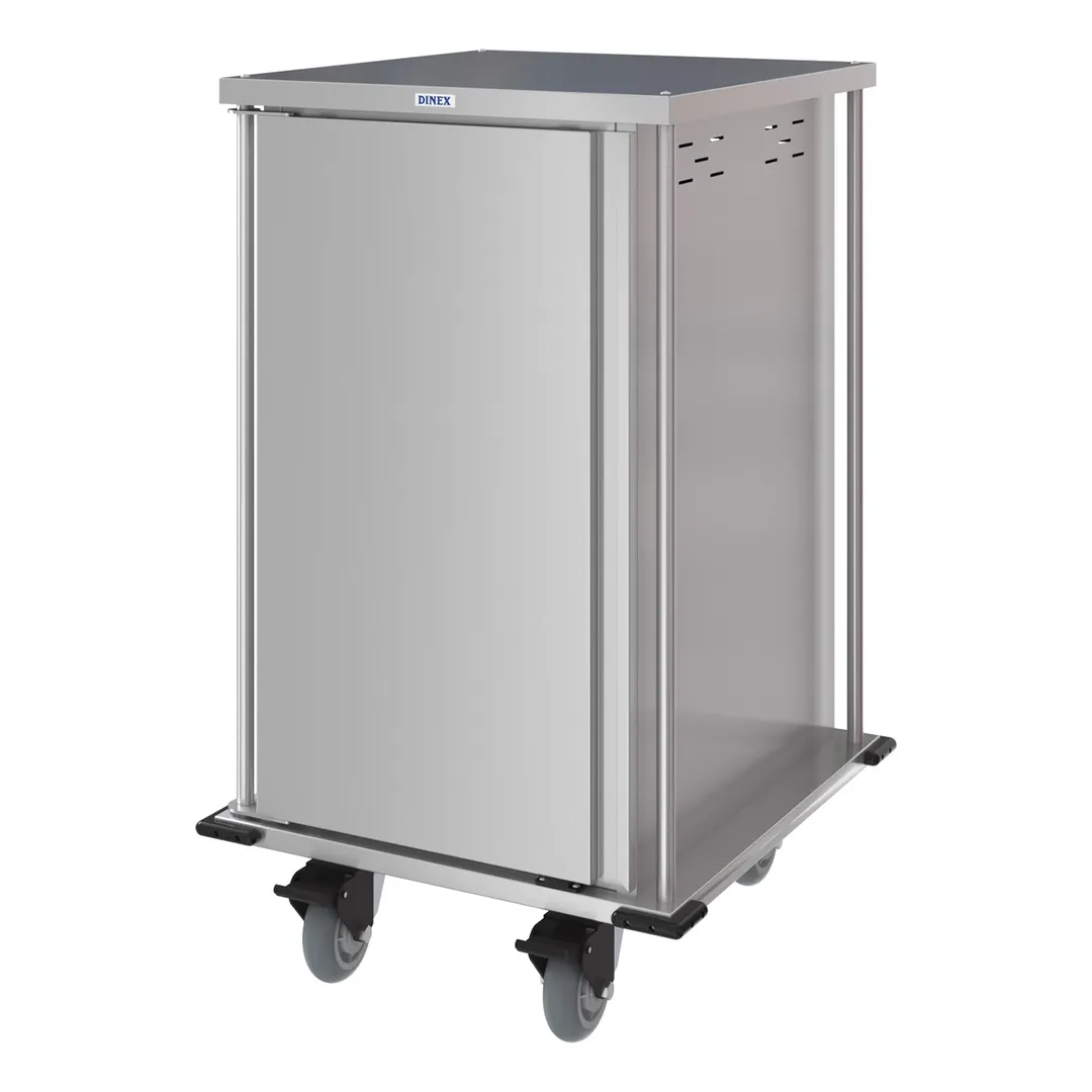 Dinex DXPTQC2T1D16 Stainless Steel 16 Trays TQ Compact Meal Delivery Cart w/ 1 Door