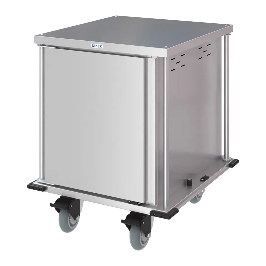Dinex DXPTQC2T1DPT10 Stainless Steel 10 Trays TQ Compact Meal Delivery Cart w/ 1 Door
