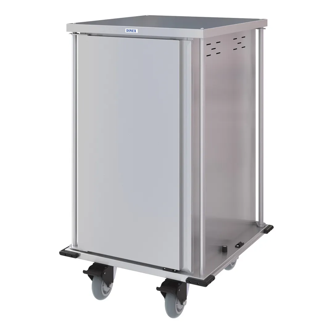 Dinex DXPTQC2T1DPT16 Stainless Steel 16 Trays TQ Compact Meal Delivery Cart w/ 1 Door