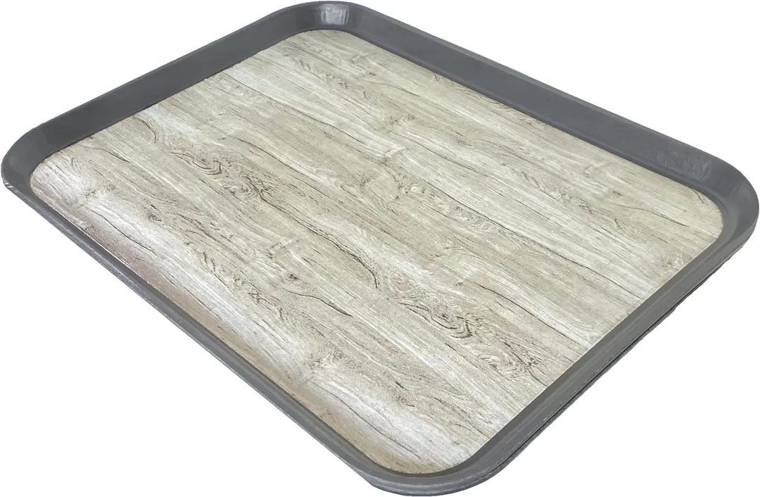 Dinex DXSMC1418NSW44 Glasteel Tray, 14" x 18", Grays Fiberglass, Non‑Skid, Stain‑Resistant