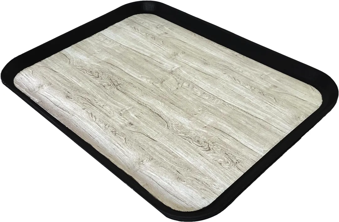Dinex DXSMC1520NSW03 - Glasteel Tray, 15" x 20", Black Woodgrain Fiberglass, Non‑Skid - 1/Case