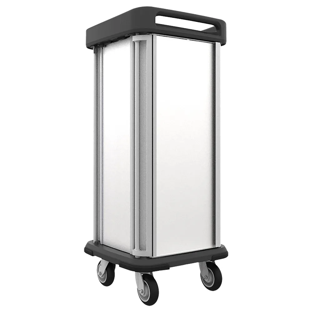 Dinex DXSU1T1D8 Stainless Steel 8 Trays TQ Supreme Meal Delivery Cart w/ 1 Door