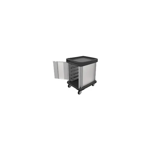 Dinex DXSU2T1D10 Stainless Steel 10 Trays TQ Supreme Meal Delivery Cart w/ 1 Door