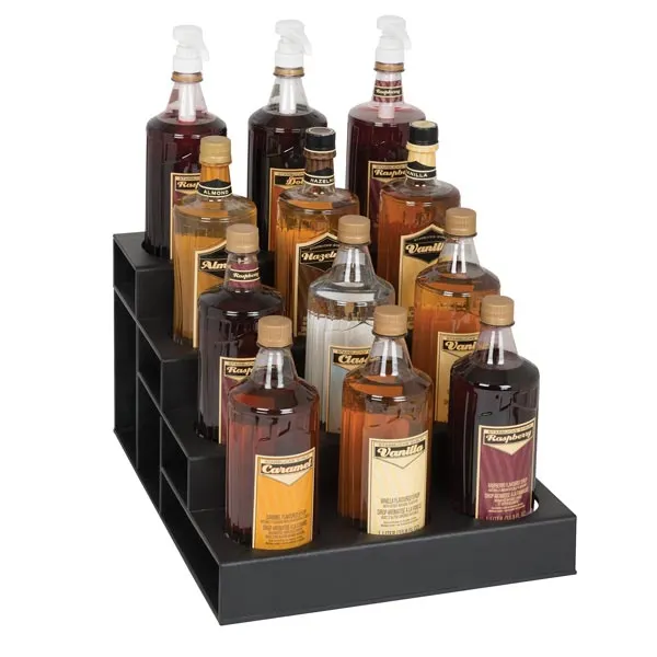 Dispense‑Rite CTBH‑12BT Bottle Rack, 9‑1/8" H x 13‑3/4" W x 17" D, 4‑Tier 12‑Section Polystyrene