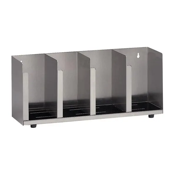 Dispense-Rite CTLD-19 Lid/Cup Organizer, Adjustable, 4 Section, Stainless Steel Construction