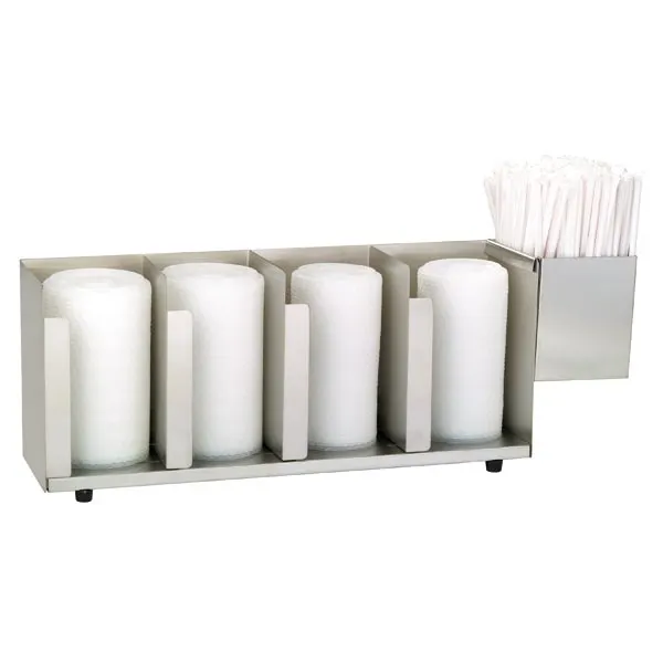 Dispense-Rite CTLD-19A Lid/Cup Organizer, Adjustable, 4 Section, Stainless Steel Construction