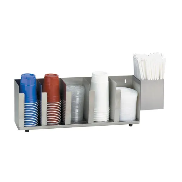 Dispense-Rite CTLD-22A Lid/Cup Organizer, 8"H x 26-5/8"W x 5"D, Adjustable, 5 Section