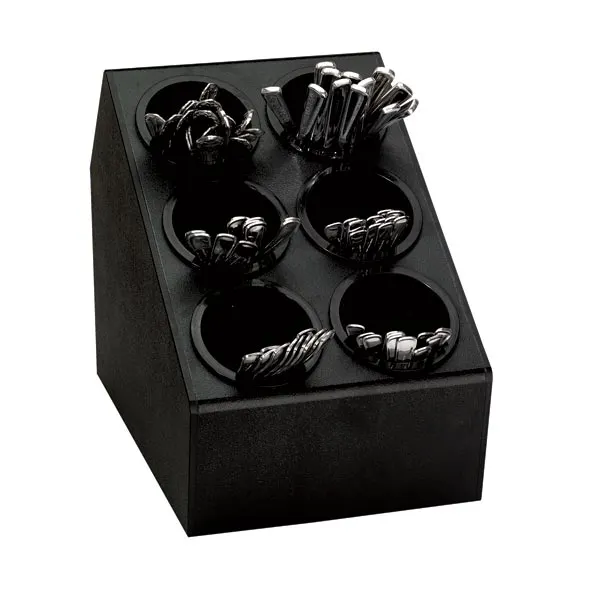 Dispense-Rite CTSH-6BT Silverware Organizer 6‑Comp Tray Black Plastic 13" H x 10‑1/8" W x 15‑3/8" D