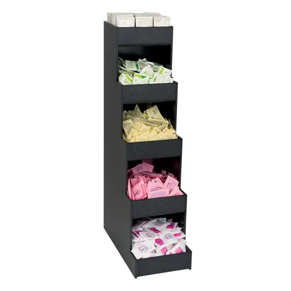 Dispense‑Rite CTVH‑5BT Vertical Condiment Holder 5‑Sec Black Plastic 26‑3/8"H x 6‑5/8"W x 11‑3/8"D