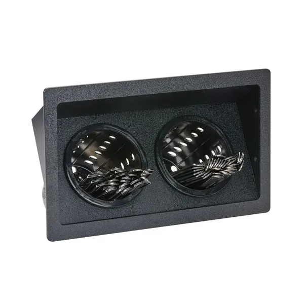 Dispense-Rite FMSH-2BT Condiment Organizer, 2-Section, 7-1/2"H x12-1/8"W x8-3/4"D, Black Plastic