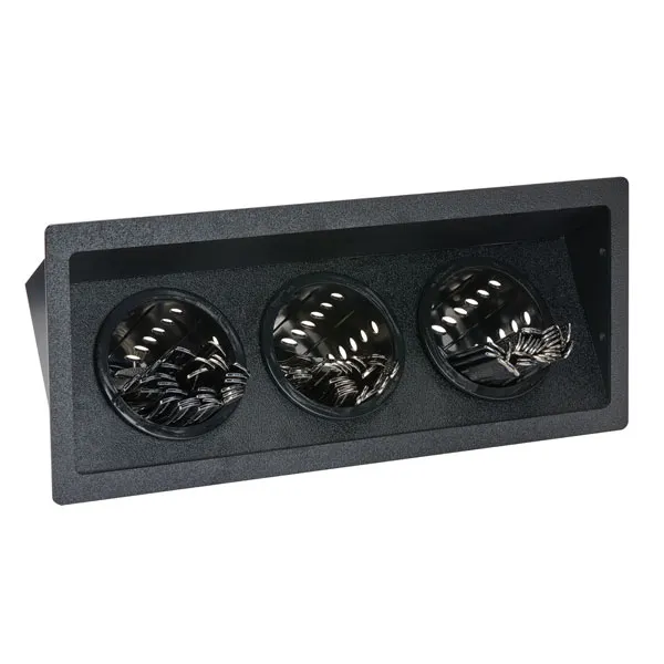 Dispense-Rite FMSH-3BT 3-Section Flatware/Condiment Organizer Black Plastic7-1/2"Hx17-5/8"Wx8-3/4"D