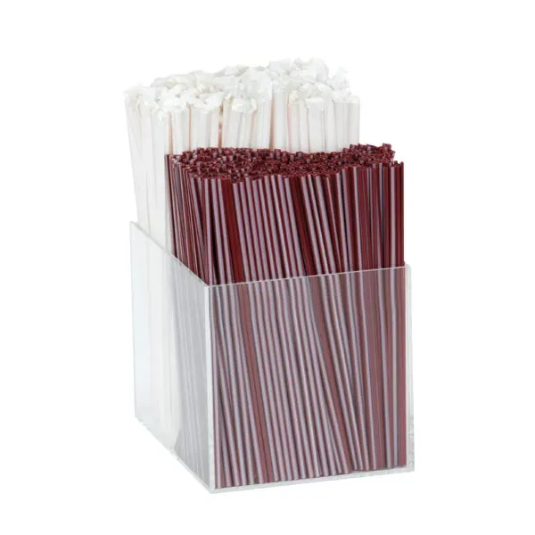 Dispense‑Rite VCO‑INS Strawith Stir Stick Insert, 2‑Section Clear, 4‑3/4" H x 4‑3/4" W x 6‑1/4" D