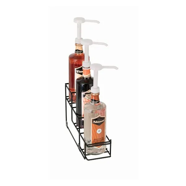 Dispense-Rite WR-BOTL-3 3‑Tier Bottle Rack, 7‑1/2" H x 4‑1/4" W x 13‑1/4" D, Black, Construction