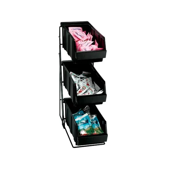 Dispense‑Rite WR‑COND‑3 Organizer, Wire Rack, 3 Bins, Black, 18‑3/8" H x 5‑3/4" W x 15‑3/4" D