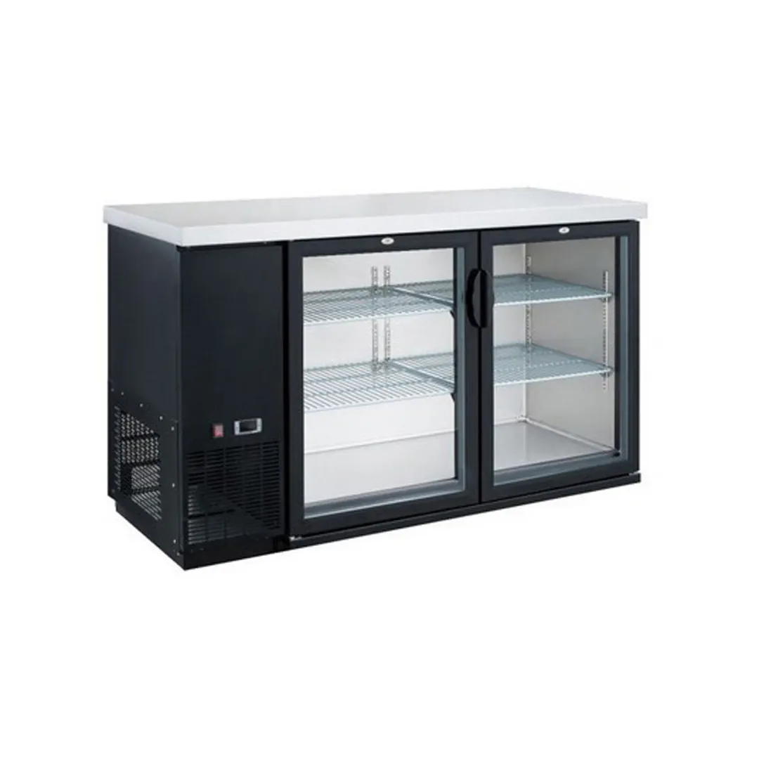 Dukers Appliance Co DBB60-H2 61" Refrigerated Back Bar Cabinet w/ 2 Glass Doors, 15.24 Cu Ft