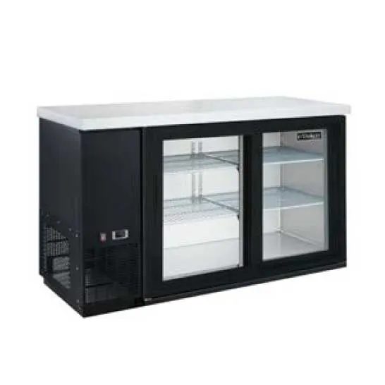 Dukers Appliance Co DBB60-S2 61" Refrigerated Back Bar Cabinet w/ 2 Glass Doors, 15.24 Cu Ft