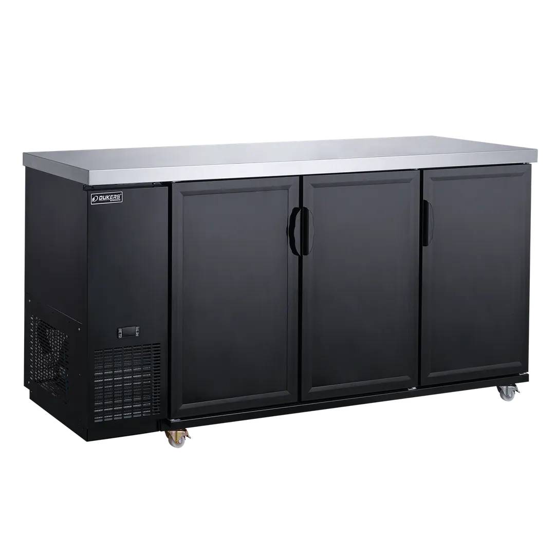 Dukers Appliance Co DBB72-M3 Refrigerated Back Bar Cabinet w/ 3 Solid Doors, 19.2 Cu Ft
