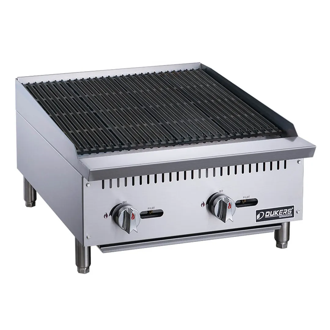 Dukers Appliance Co DCCB24 24" Countertop Gas Radiant Charbroiler, (2) Burners, 70.000 BTU