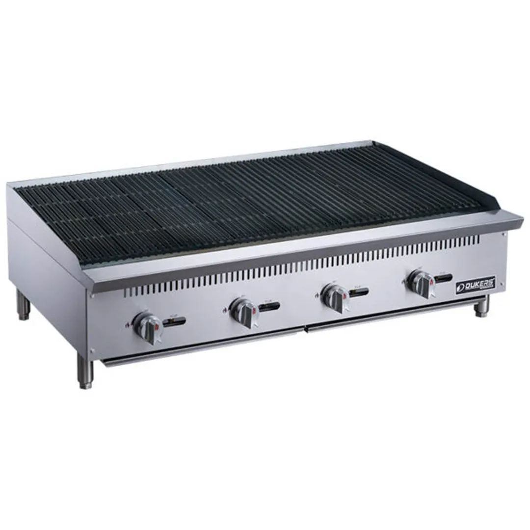 Dukers Appliance Co DCCB48 48" Countertop Gas Radiant Charbroiler, (4) Burners, 140.000 BTU