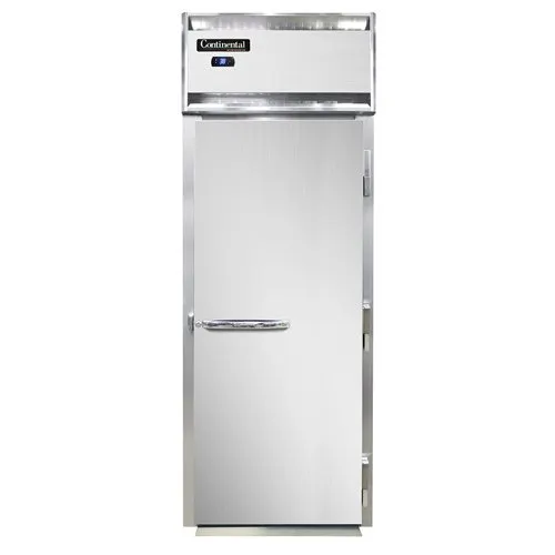 Continental Refrigerator D1RIN 35" 1-Section Roll-In Refrigerator w/ Solid Door, Stainless Steel Front Aluminum Ends