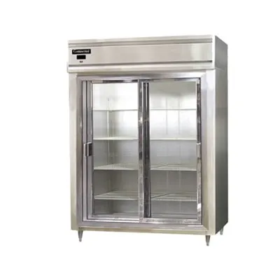 Continental Refrigerator D2RESNSSSGD 57" 2-Section Reach-In Refrigerator w/ 2 Sliding Glass Doors, All Stainless Steel, 40 cu. ft.